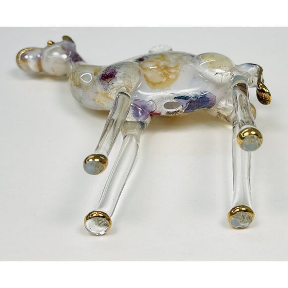 VTG Egyptian Handblown Glass Christmas Tree Ornament CAMEL Watercolor Gold EUC - Picture 5 of 5